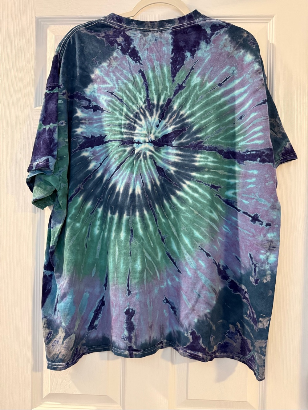 Gildan Tie-Dye Turtle Spiral Tee - Blue Green Purple - Picture 6 of 8